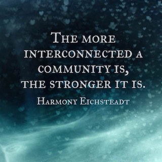 Harmony Eichsteadt quote the more interconnected a community is the stronger it is